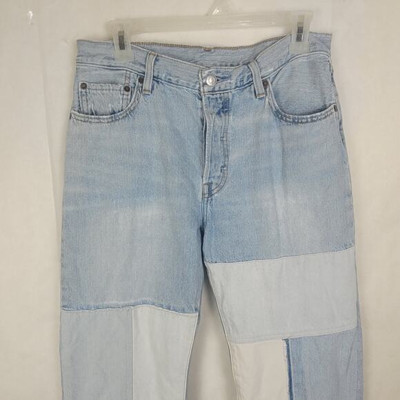 Levi's 501 90s Freehand Folk patchwork jeans Size 32/31 Retro Boho Streetwear - Picture 5 of 12